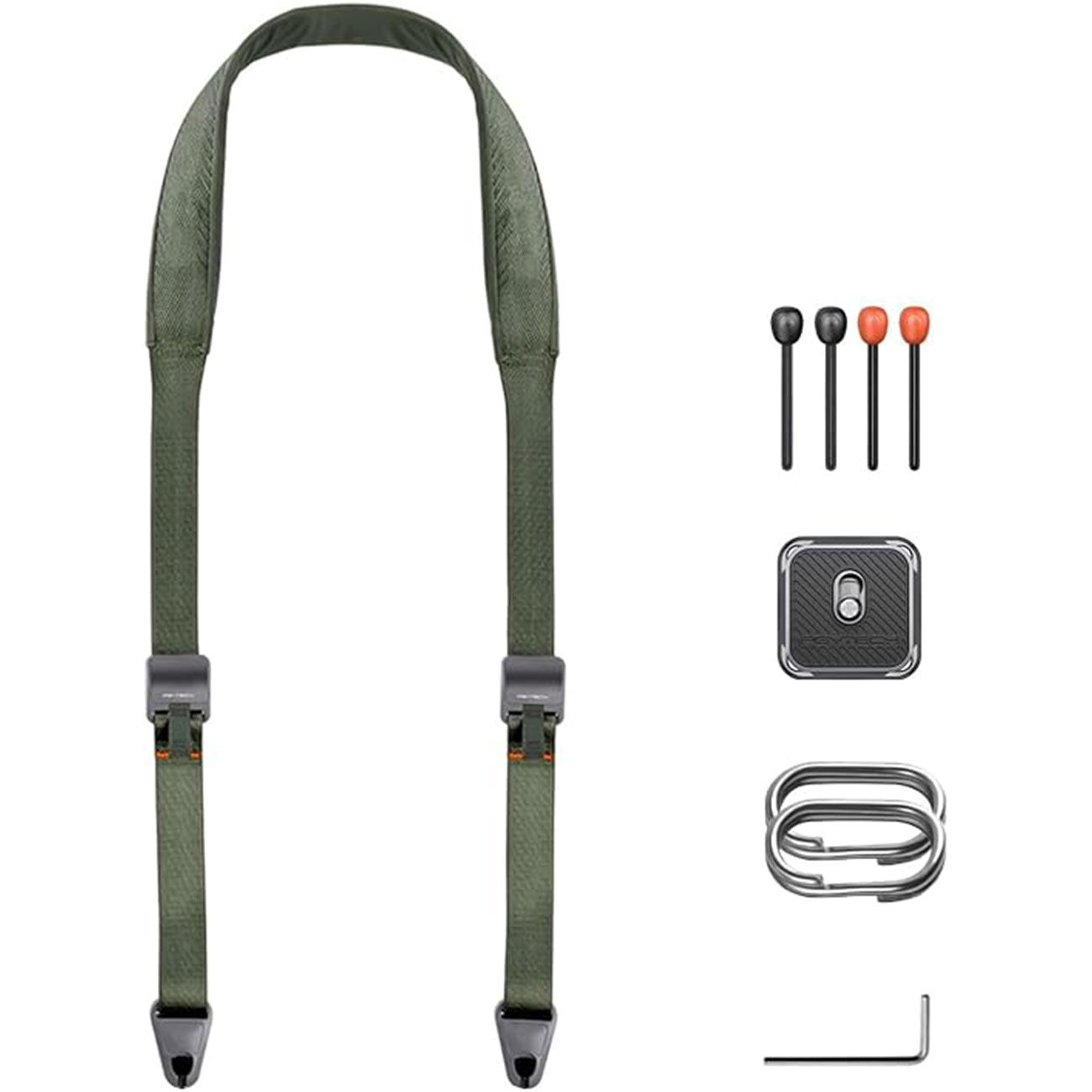 نمای کلی بند شانه‌ای دوربین سبز PGYTECH Camera Shoulder Strap with Quick Release and Adjustable Leng