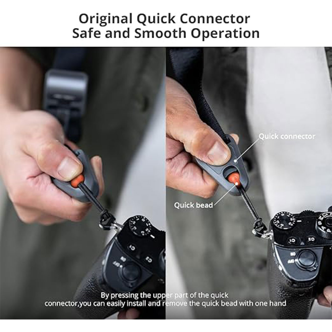 نمای کاربردی از بند شانه‌ای دوربین PGYTECH Camera Shoulder Strap with Quick Release and Adjustable L
