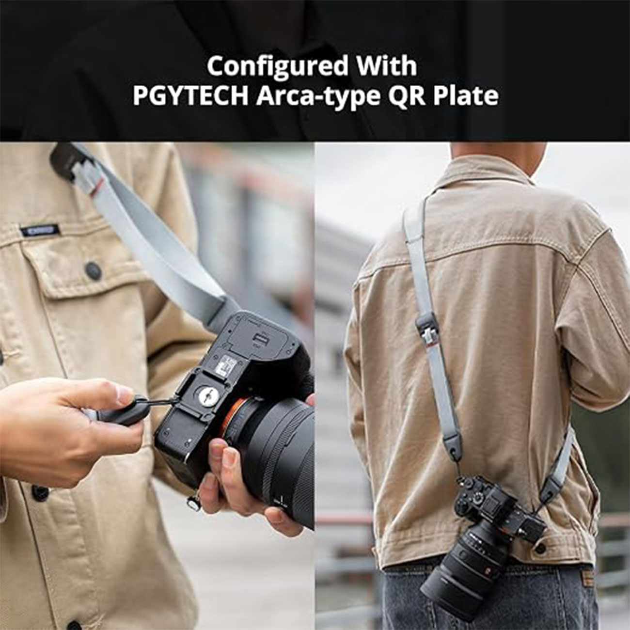 نمای کاربردی بند شانه‌ای قابل تنظیم دوربین PGYTECH Camera Shoulder Strap with Quick Release and Adju