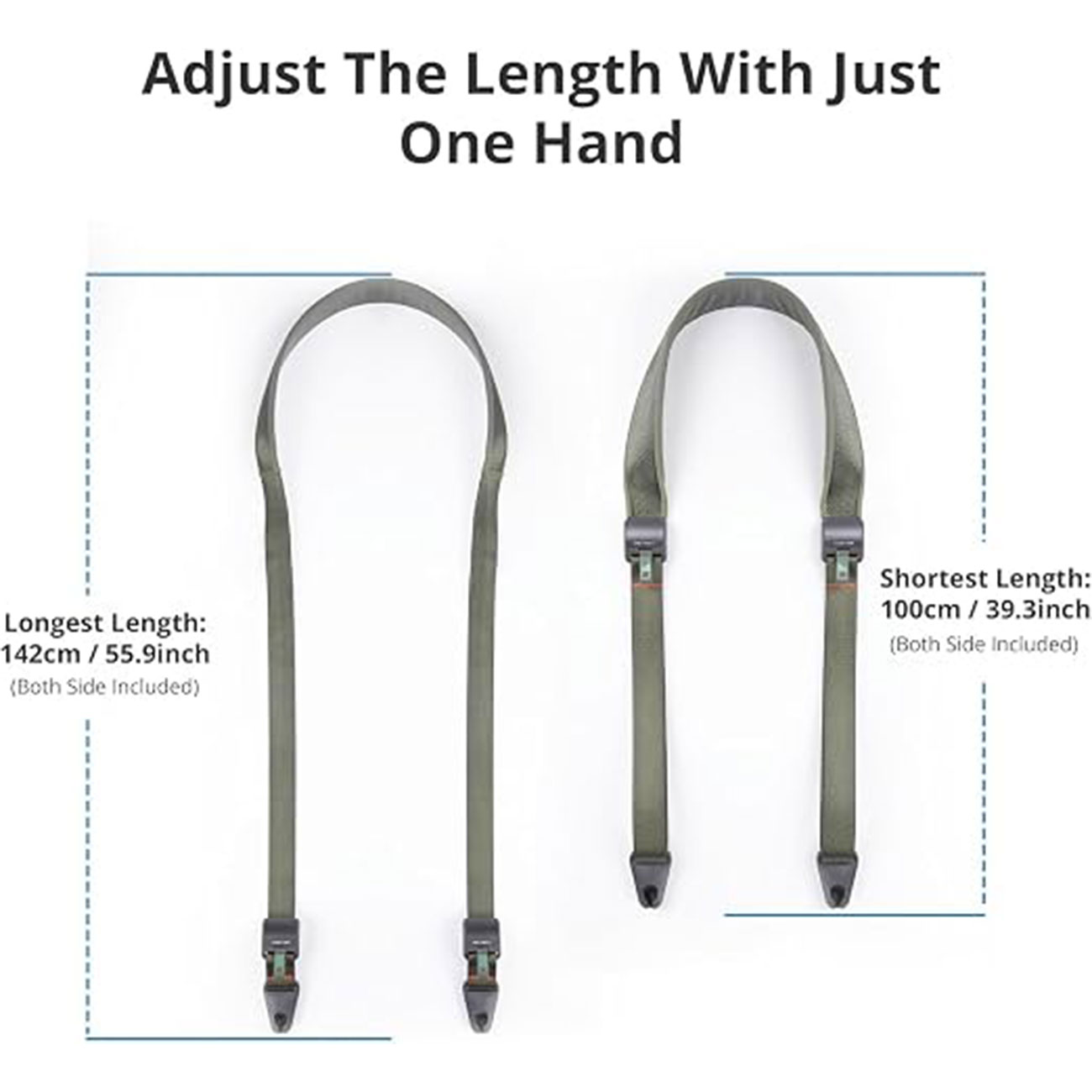 نمای طول بند شانه‌ای دوربین PGYTECH Camera Shoulder Strap with Quick Release and Adjustable Length