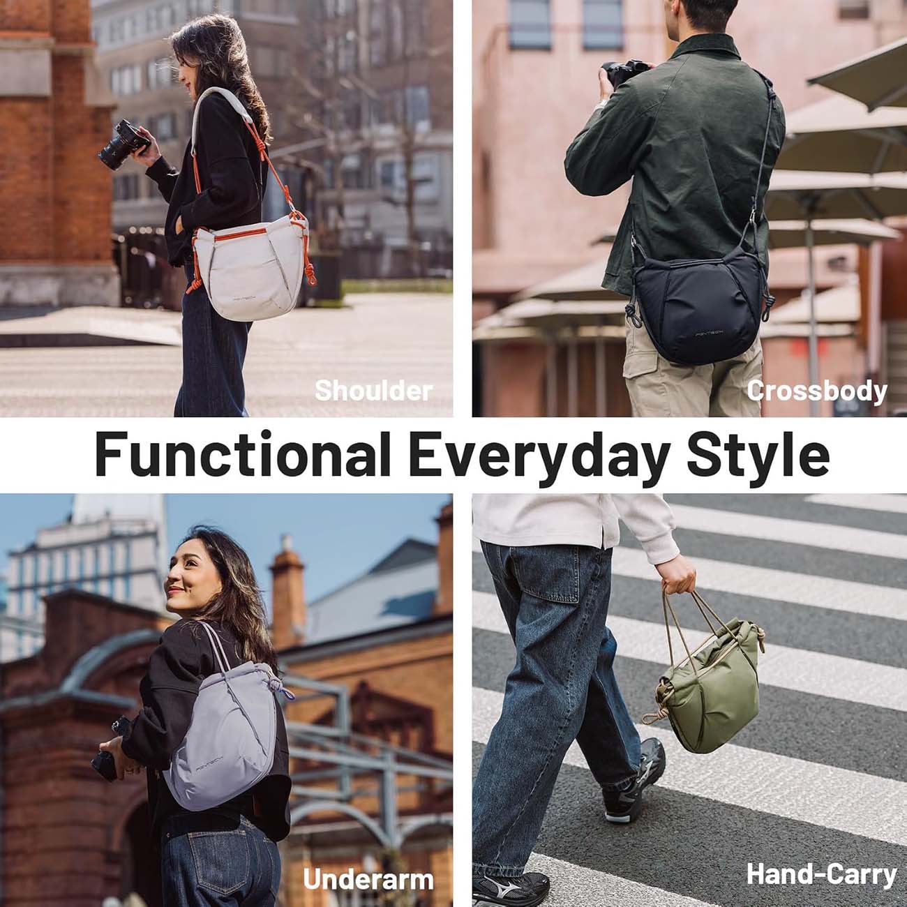 نمای کاربردی از کیف دوربین PGYTECH OneGo Rope Strap Camera Bag