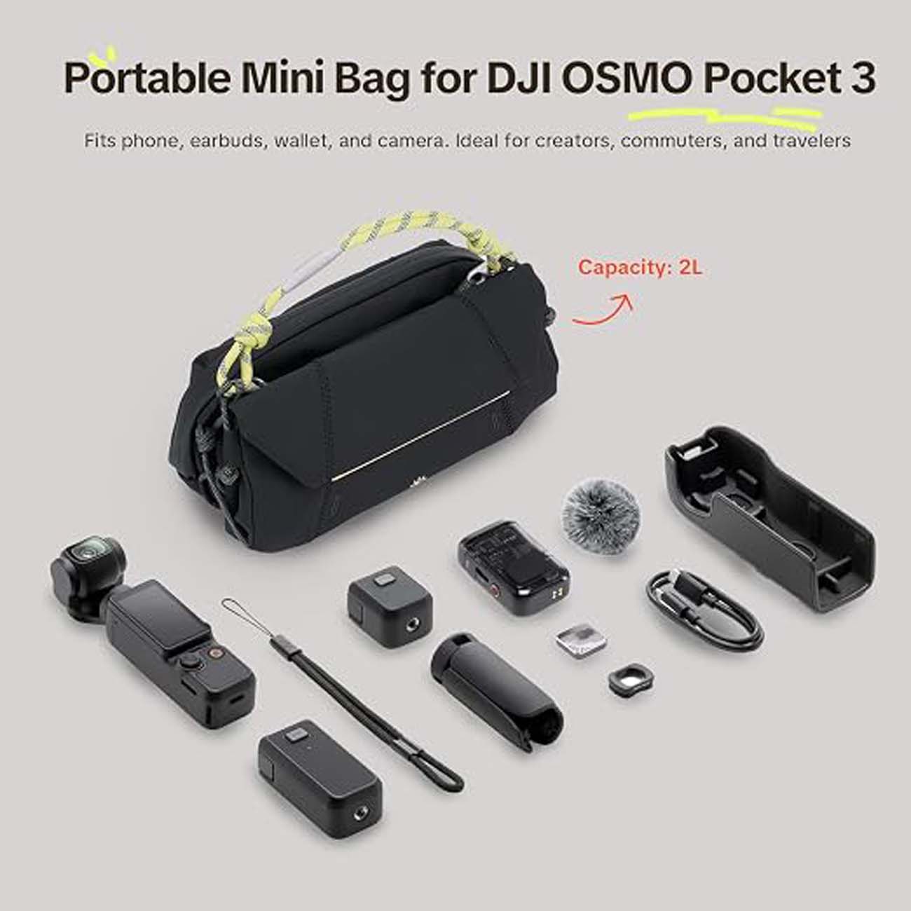 نمای کاربردی کیف دوربین PGYTECH OneGo Pocket Sling Ultra Camera Bag