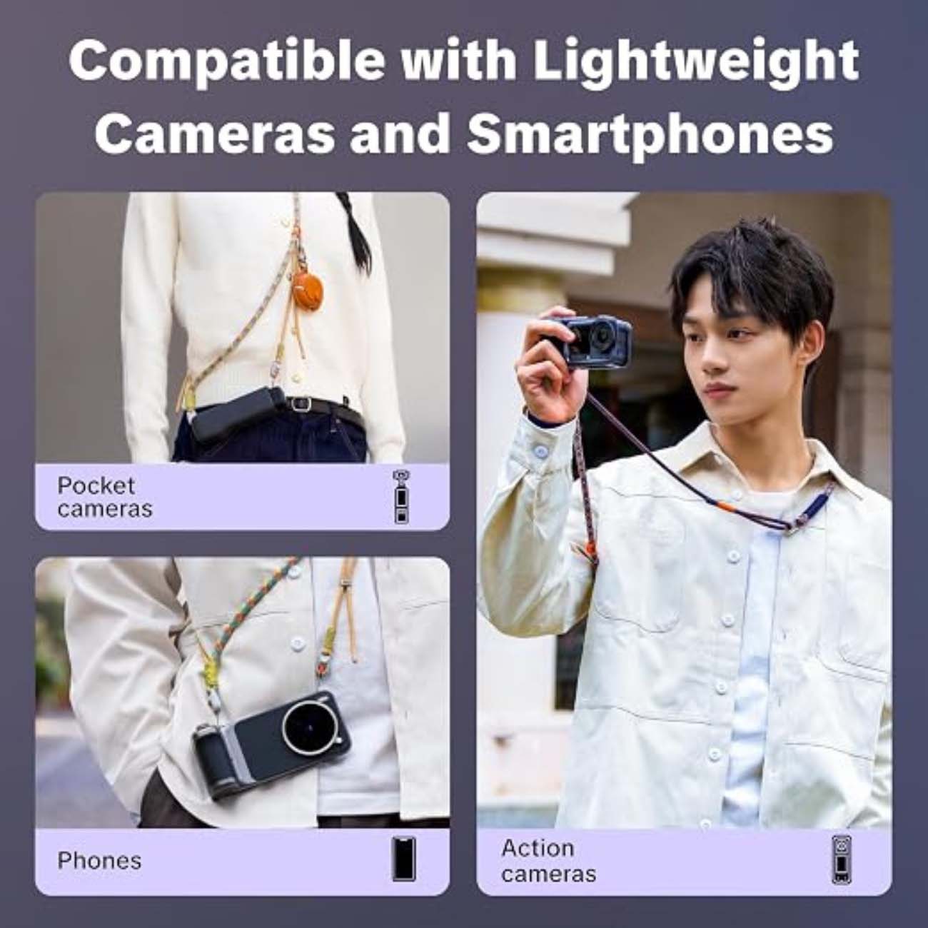 نمای توضیحات بند دوربین و گوشی کراس بادی PGYTECH Pocket-Series Camera Strap