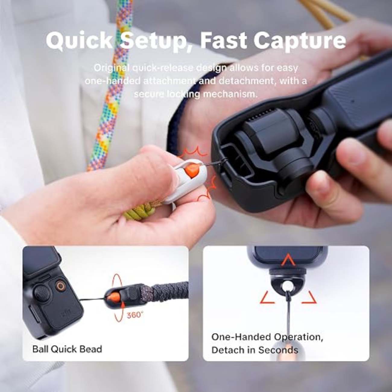 نمای کاربردی بند دوربین و گوشی کراس بادی  PGYTECH Pocket-Series Camera Strap