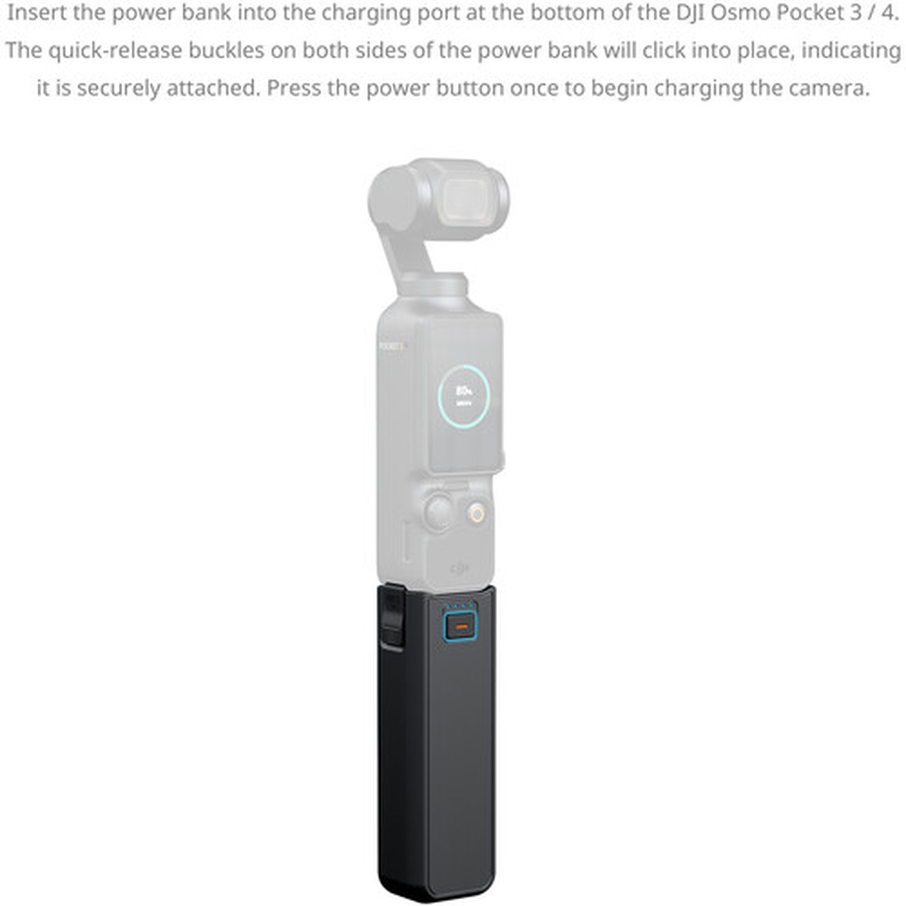 عکس از جزئیات پاوربانک گریپ اسمال ریگ مناسب برای گیمبال اسمو پاکت SmallRig Power Bank Grip for DJI O