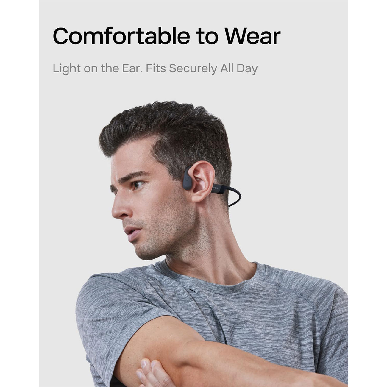 نمای رو گوش هدفون ورزشی شوکز Shokz OpenRun Bone Conduction Bluetooth Sport Headphones