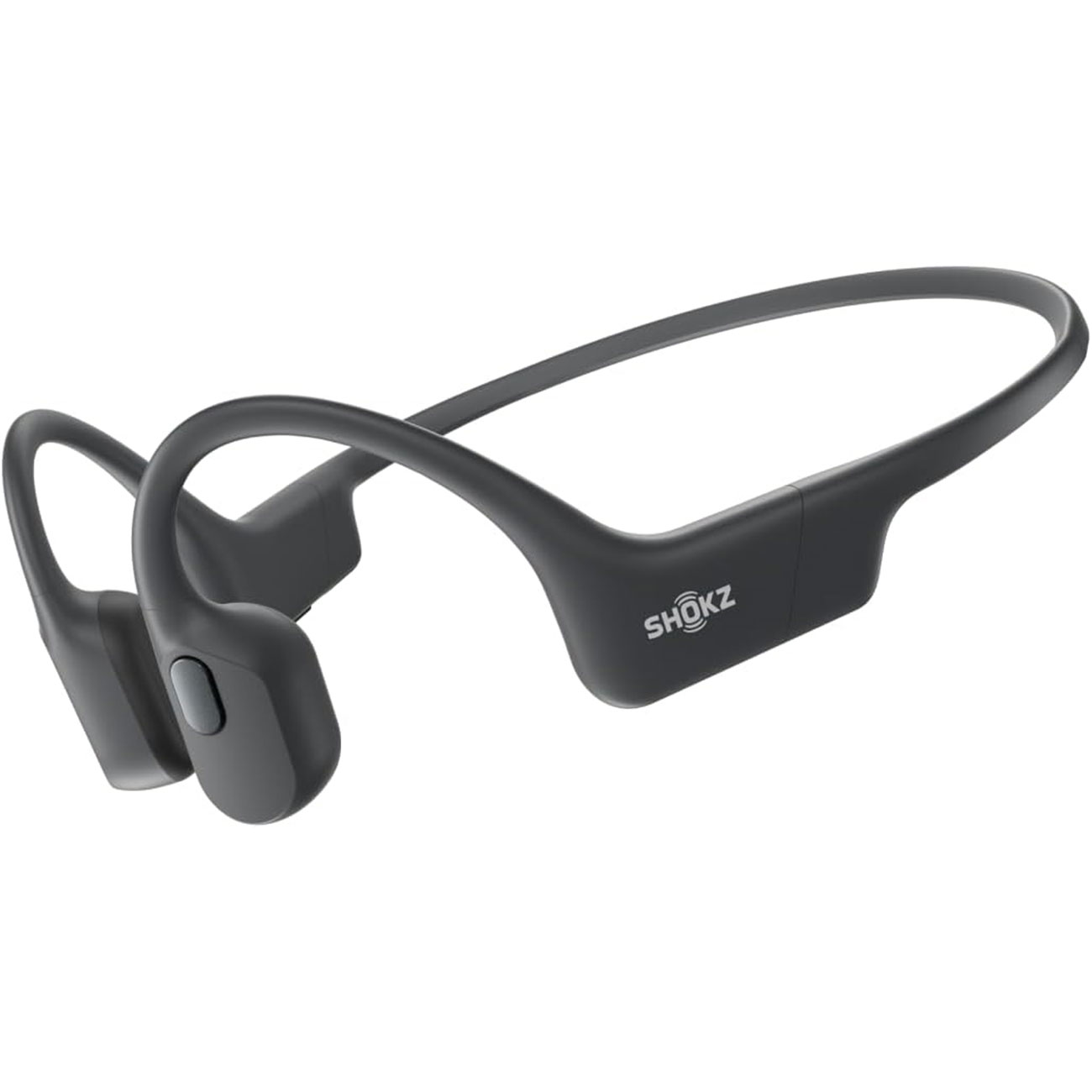 نمای جانبی هدفون ورزشی شوکز خاکستری Shokz OpenRun Bone Conduction Bluetooth Sport Headphones