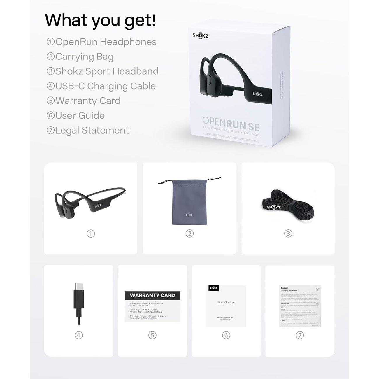 نمای اقلام هدفون ورزشی شوکز Shokz OpenRun Bone Conduction Bluetooth Sport Headphones