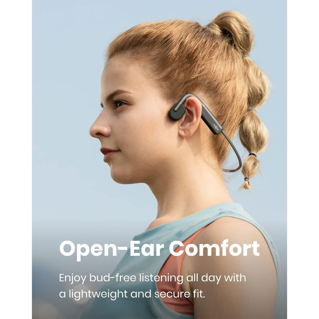 نمای کاربردی هدفون بی‌سیم ورزشی شوکز SHOKZ OpenMove Bone Conduction Sports Headphone