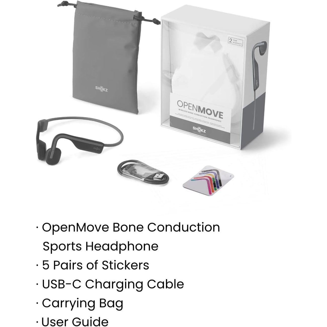نمای اقلام هدفون بی‌سیم ورزشی شوکز SHOKZ OpenMove Bone Conduction Sports Headphone