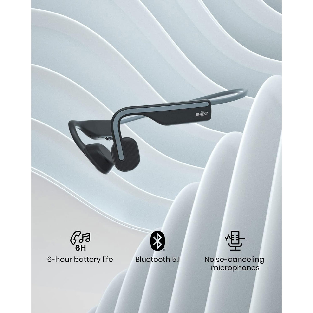 نمای توضیحات هدفون بی‌سیم شوکز SHOKZ OpenMove Bone Conduction Sports Headphone