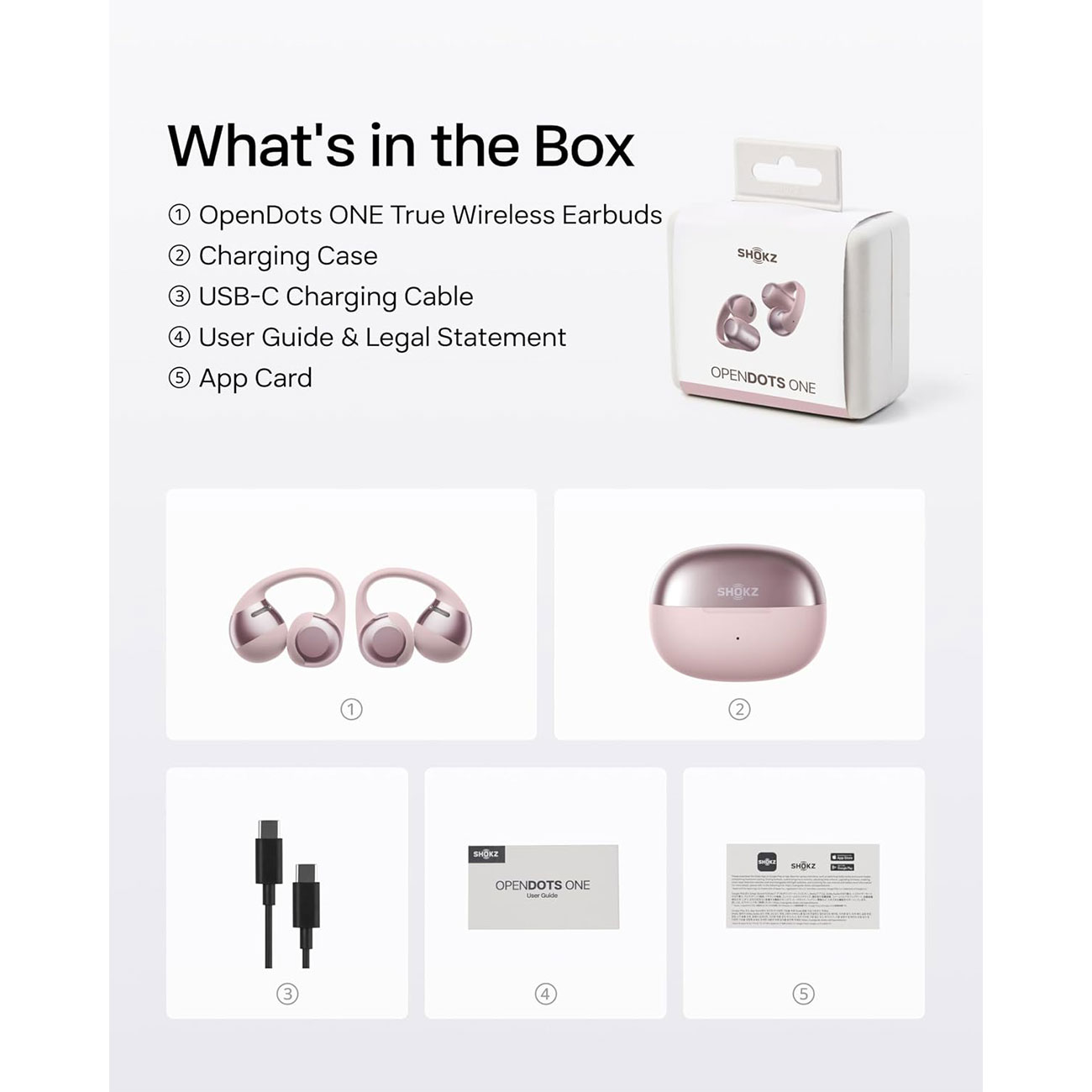 نمای اقلام هندزفری بلوتوثی شوکز SHOKZ OpenDots ONE Open-Ear True Wireless Clip-On Earbuds