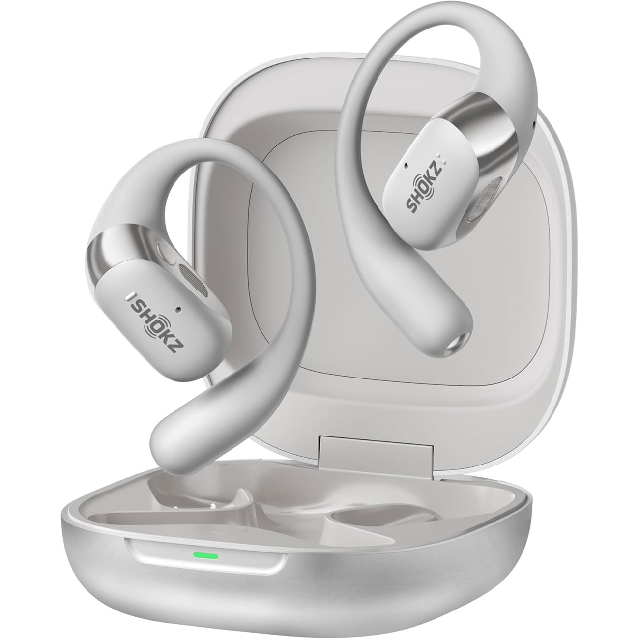 نمای جانبی از هدفون بلوتوثی شوکز SHOKZ OpenFit 2+ Open-Ear True Wireless Earbuds