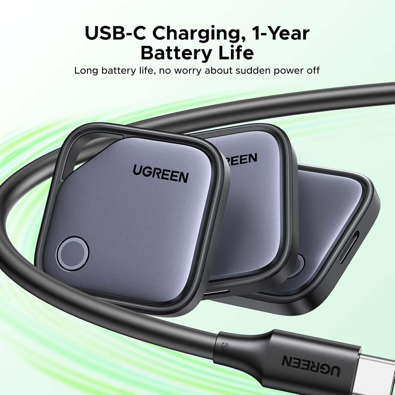 نمای کاربردی از ردیاب هوشمند یوگرین UGREEN 4 Pieces FineTrack Bluetooth Tracker