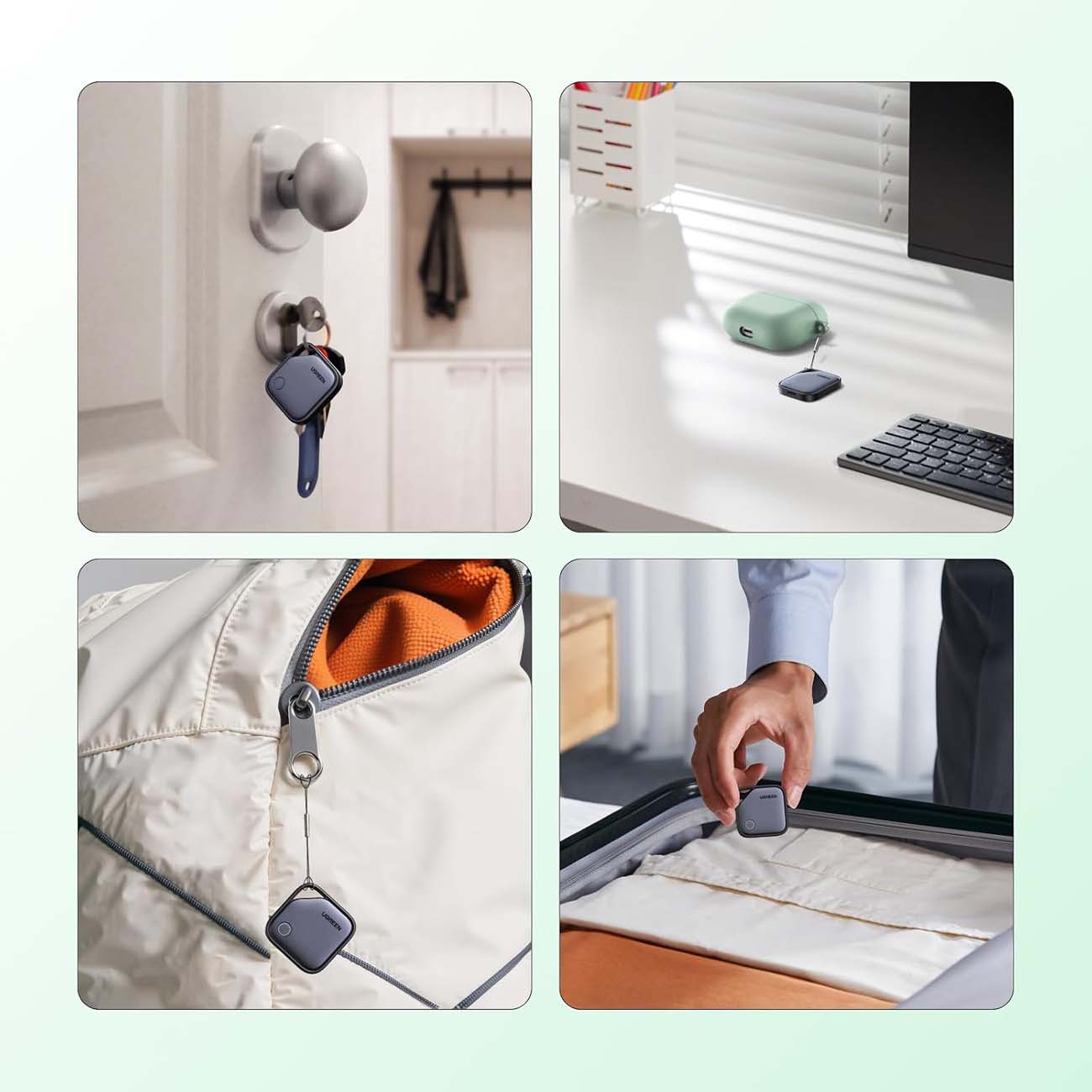 نمای کاربردی از ردیاب بلوتوثی یوگرین UGREEN 4 Pieces FineTrack Bluetooth Tracker