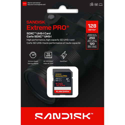 کارت حافظه SANDISK 128GB Extreme PRO UHS-I SDXC Memory Card