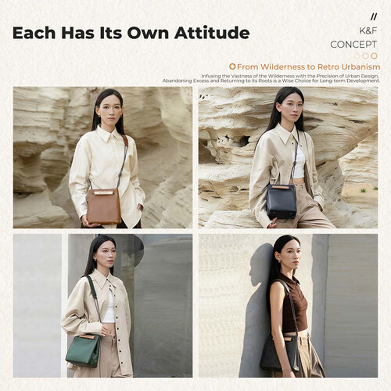 نمای کاربردی کیف دوربین کی اند اف K&F Concept KF13.224 Urban Wander Sling Bag