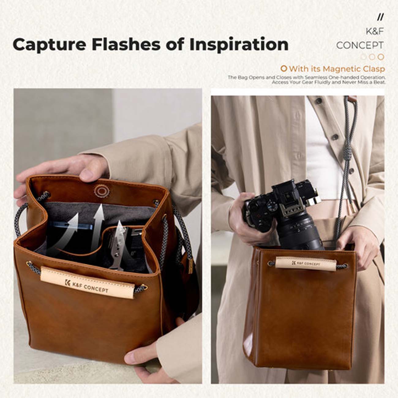 نمای کاربردی کیف کی اند اف K&F Concept KF13.224 Urban Wander Sling Bag