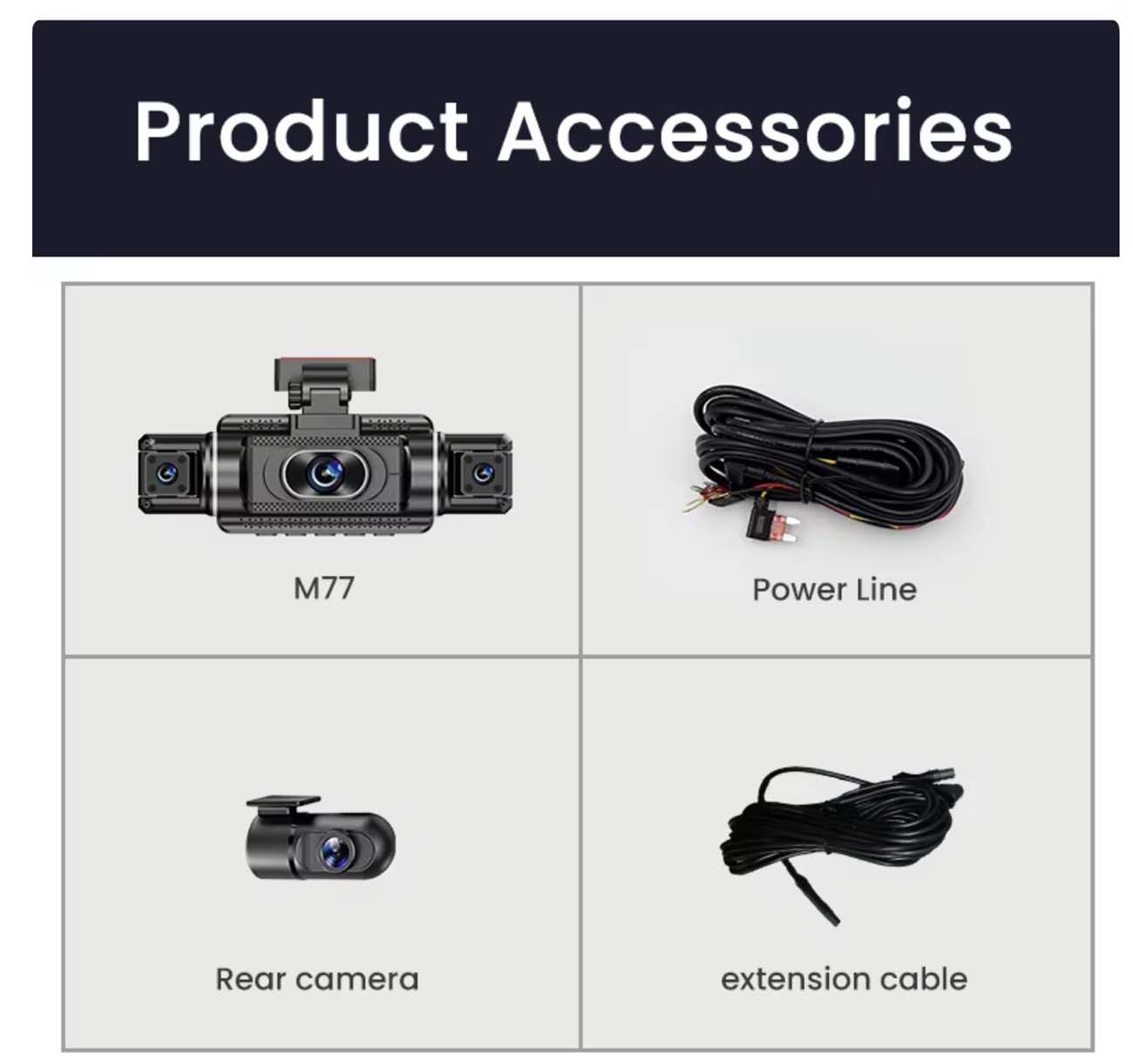 نمای توضیحات دوربین ثبت وقایع خودرو M200 Smart 4G LTE Car Dash Camera