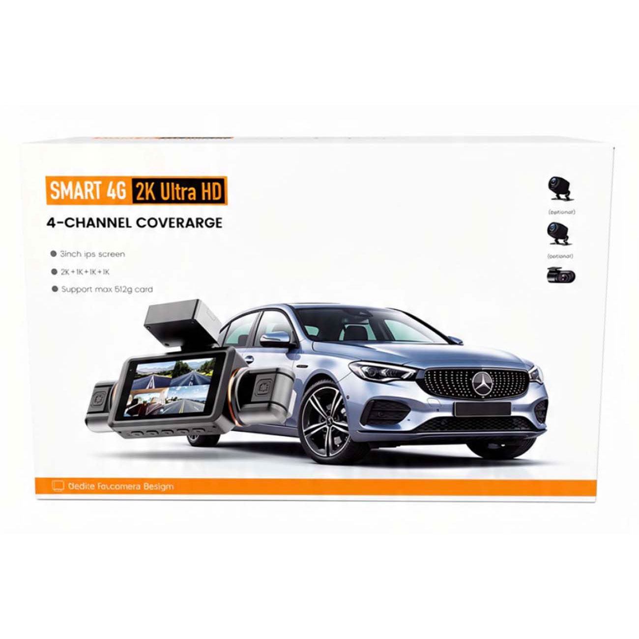 نمای جعبه دوربین ثبت وقایع خودرو M200 Smart 4G LTE Car Dash Camera