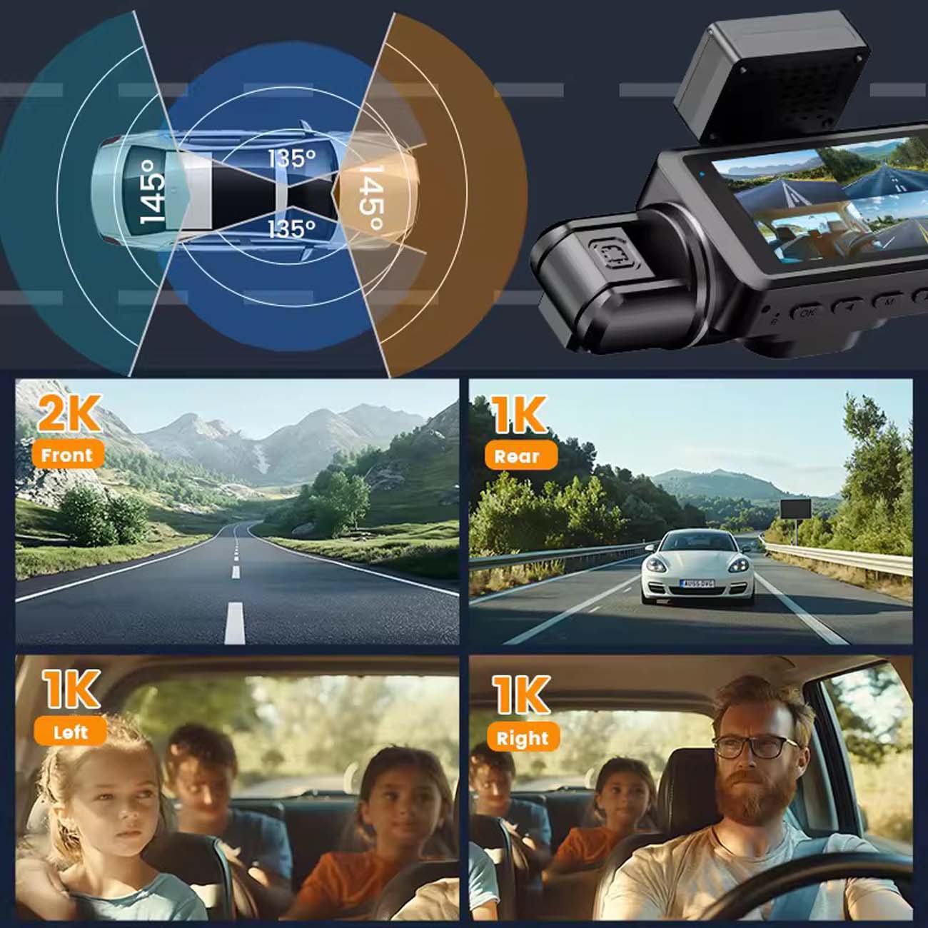 نمای کاربردی دوربین داشبوردی خودرو M200 Smart 4G LTE Car Dash Camera