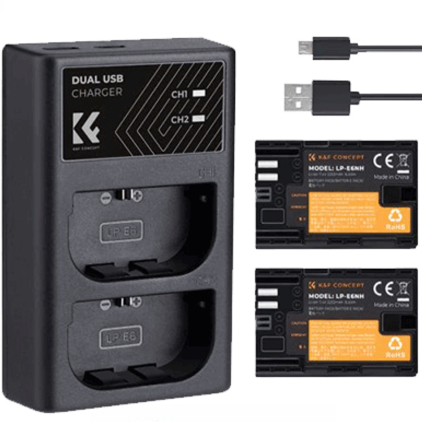 شارژر دوبل باتری کی اند اف  K&F LP-E6NH Double charger