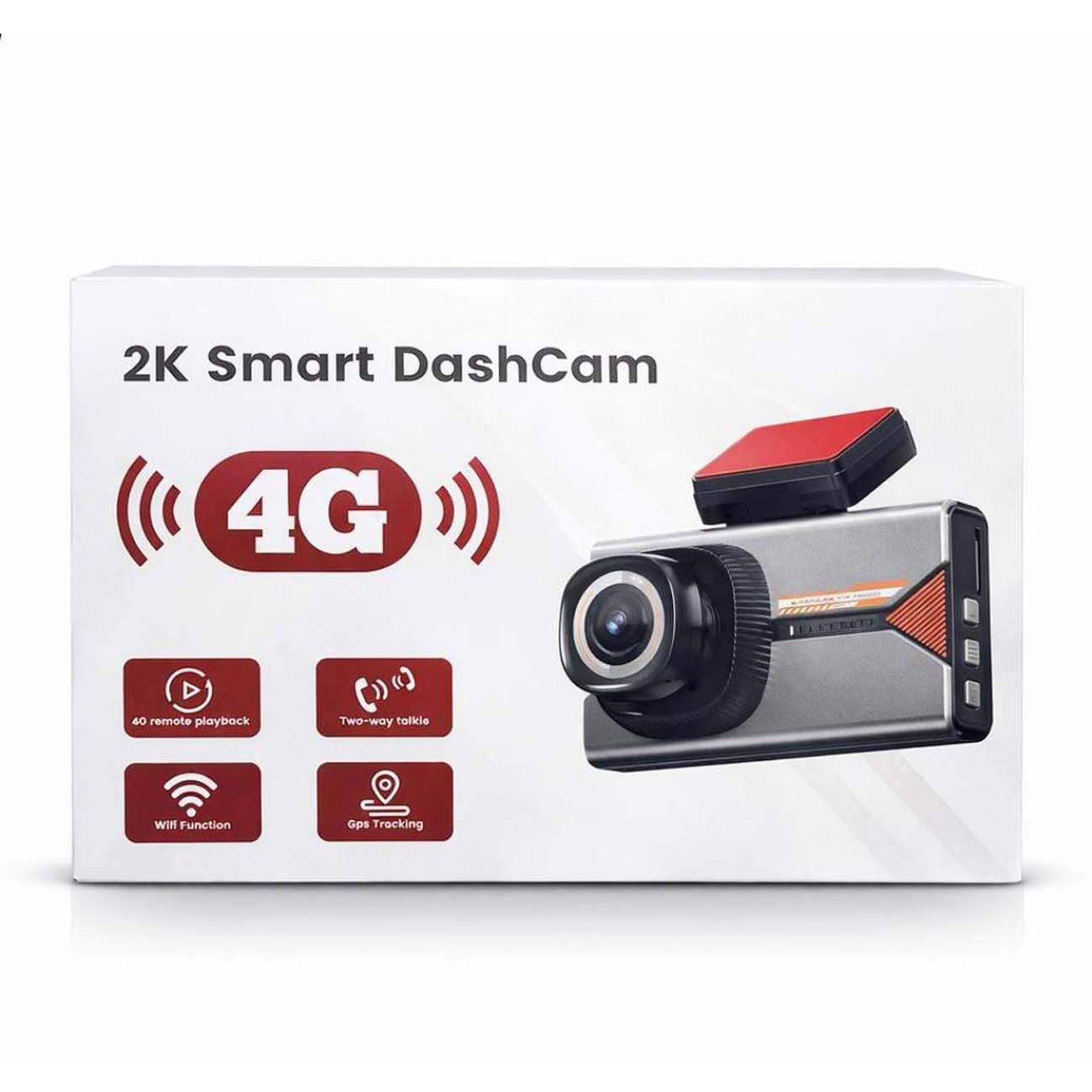 نمای جعبه دوربین ثبت وقایع خودرو دو لنز P82-2K 2026 4G Dual Lens Car Dash Camera