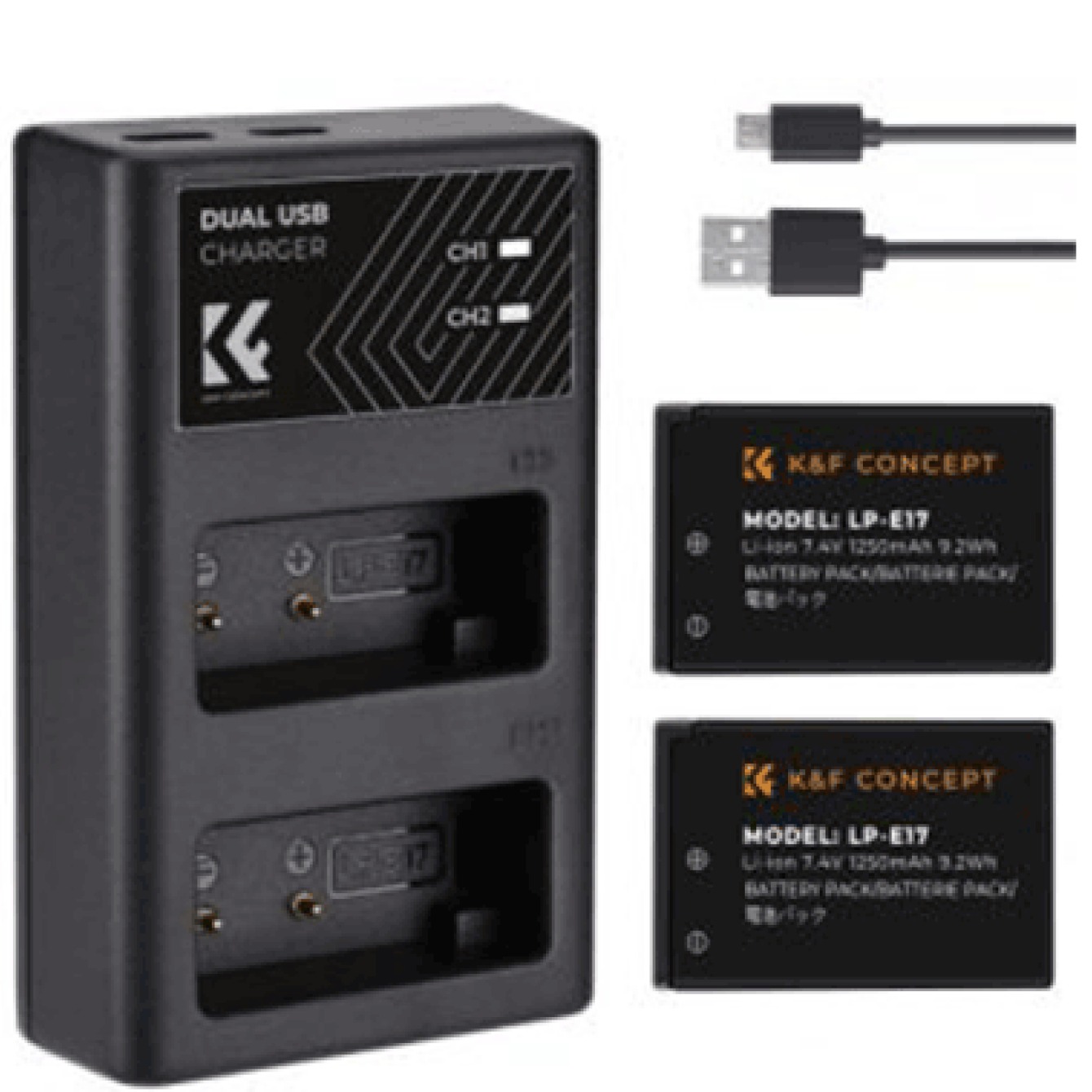 شارژر دوبل باتری کی اند اف K&F LP-E17 Double battery charger