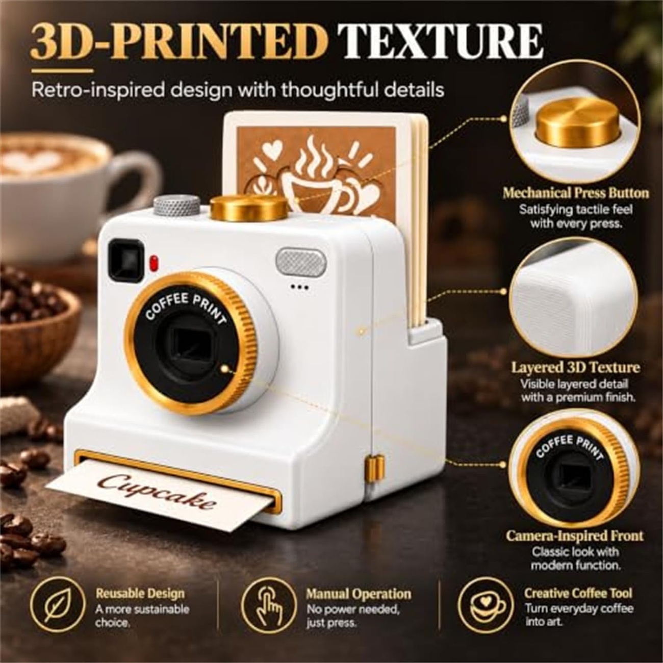 عکس از ویژگی های دستگاه چاپ سه بعدی مناسب برای لاته آرت 3D Printing Machine Suitable For Latte Art