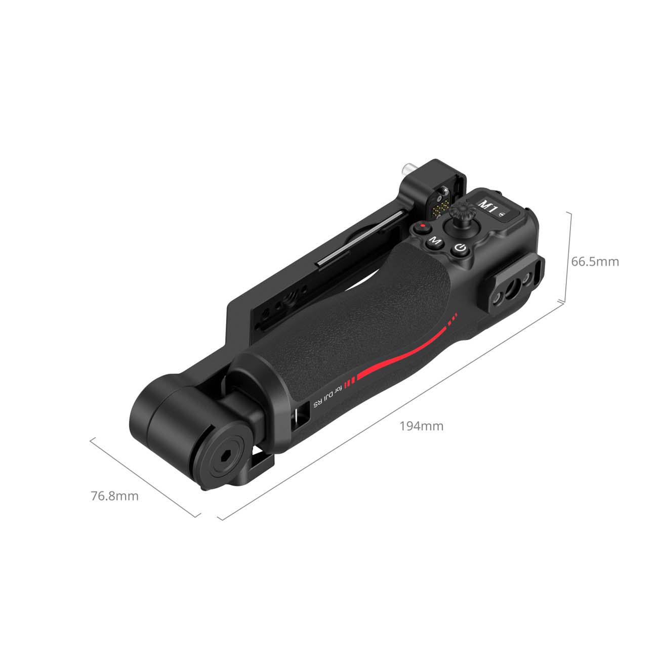 نمای ابعاد دسته کنترل فوکوس SmallRig Focus Control Sling Handle for DJI RS Series