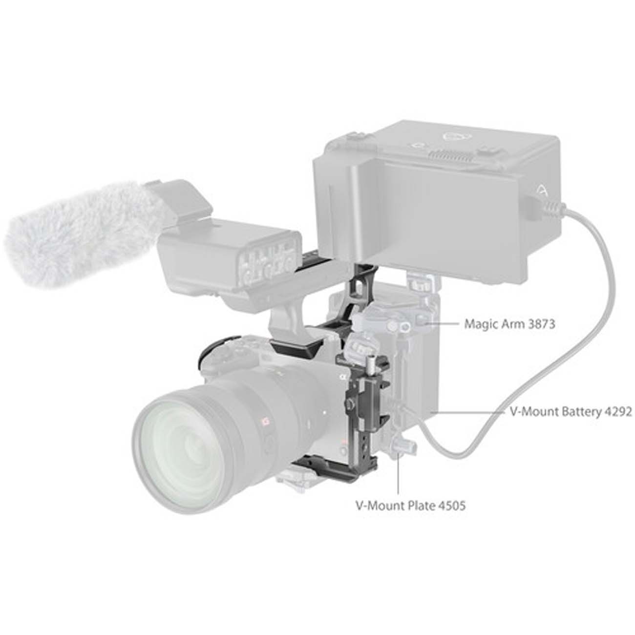 نمای جانبی از کیج پیشرفته اسمال ریگ SmallRig HawkLock Quick Release Advanced Cage Kit for Sony FX3 a