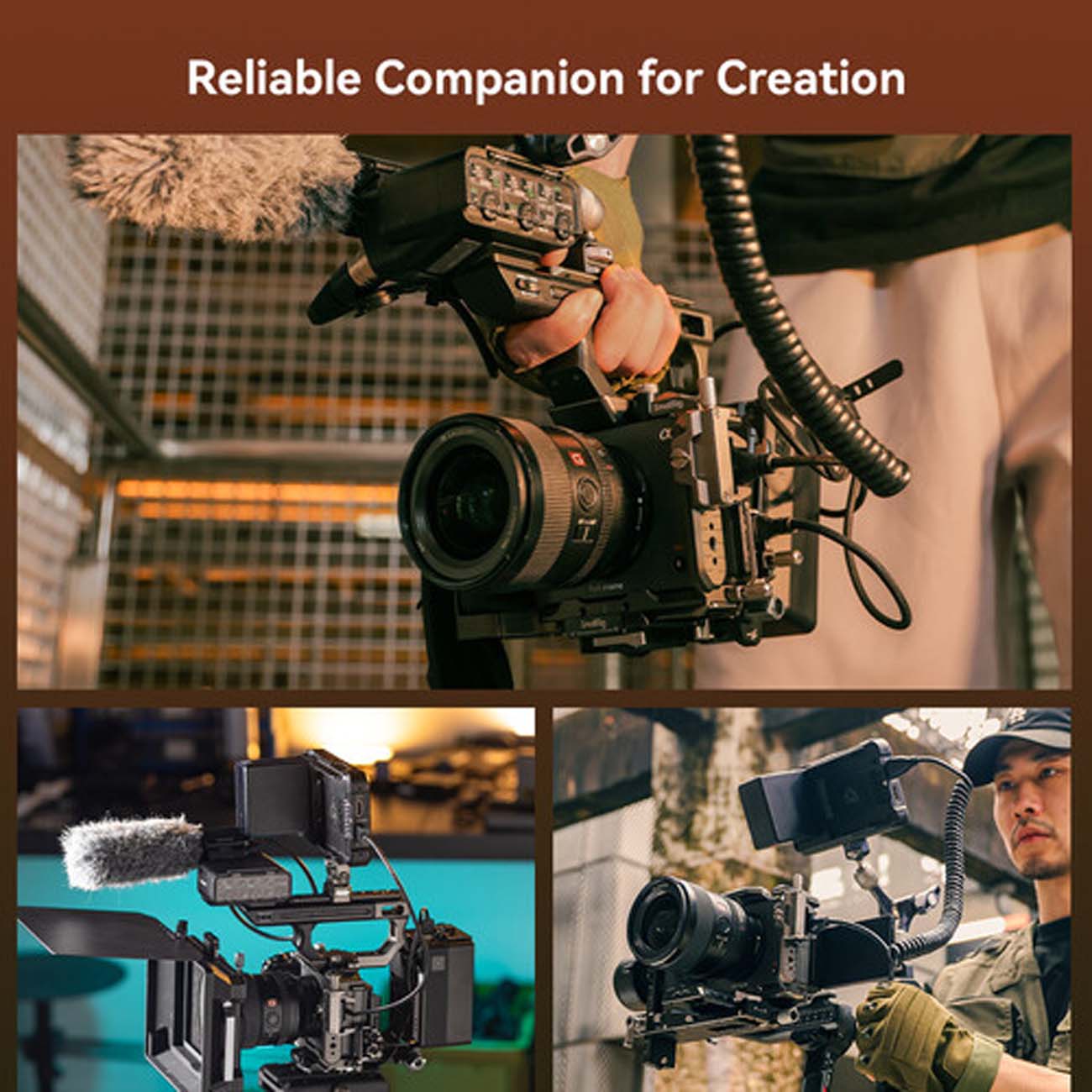 نمای کاربردی از کیج پیشرفته اسمال ریگ SmallRig HawkLock Quick Release Advanced Cage Kit for Sony FX3
