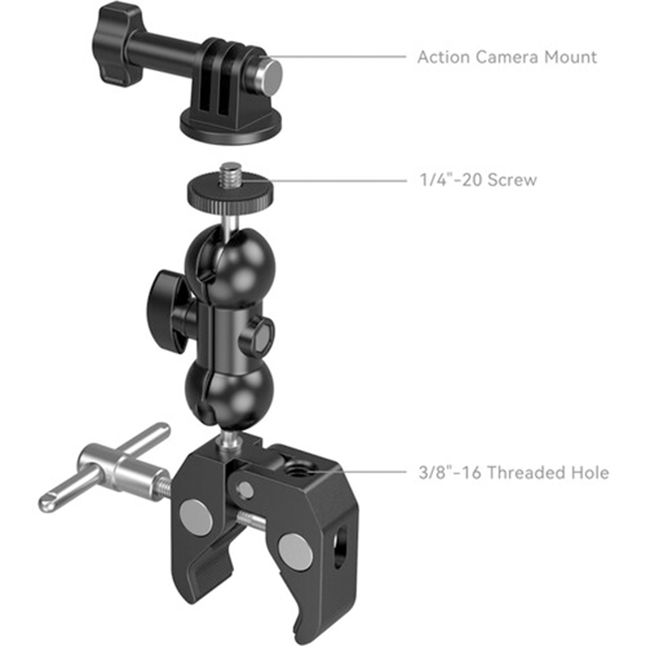 مشخصات گیره نگهدارنده خرچنگی اسمال ریگ SmallRig Crab Shaped Clamp with Ball Head Magic Arm