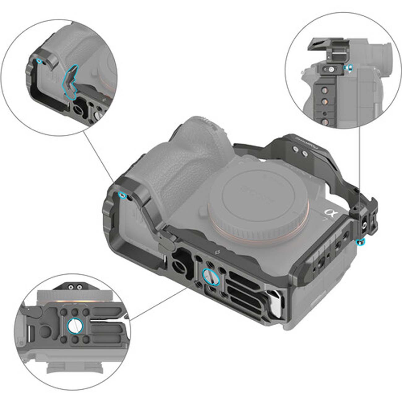 نمای توضیحات کیج اسمال ریگ SmallRig HawkLock Quick Release Advanced Cage Kit for Sony a7R V / a7 IV 
