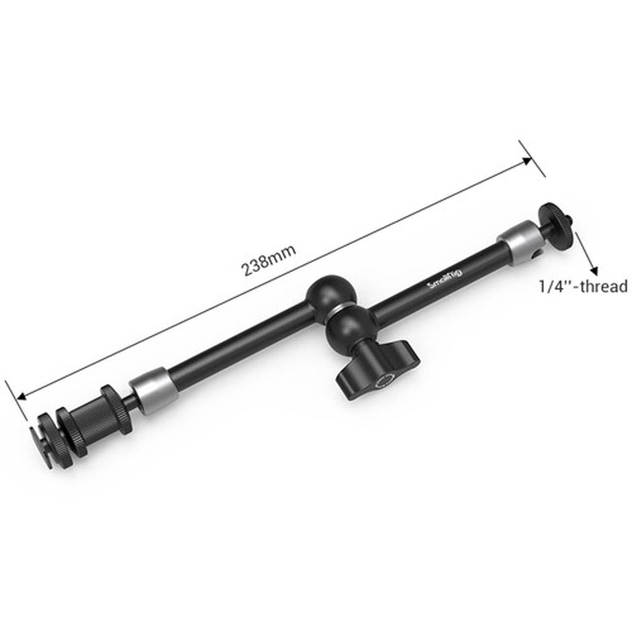 نمای ابعاد بازوی مفصلی اسمال ریگ SmallRig 1498B 11-inch Articulating Rosette Arm