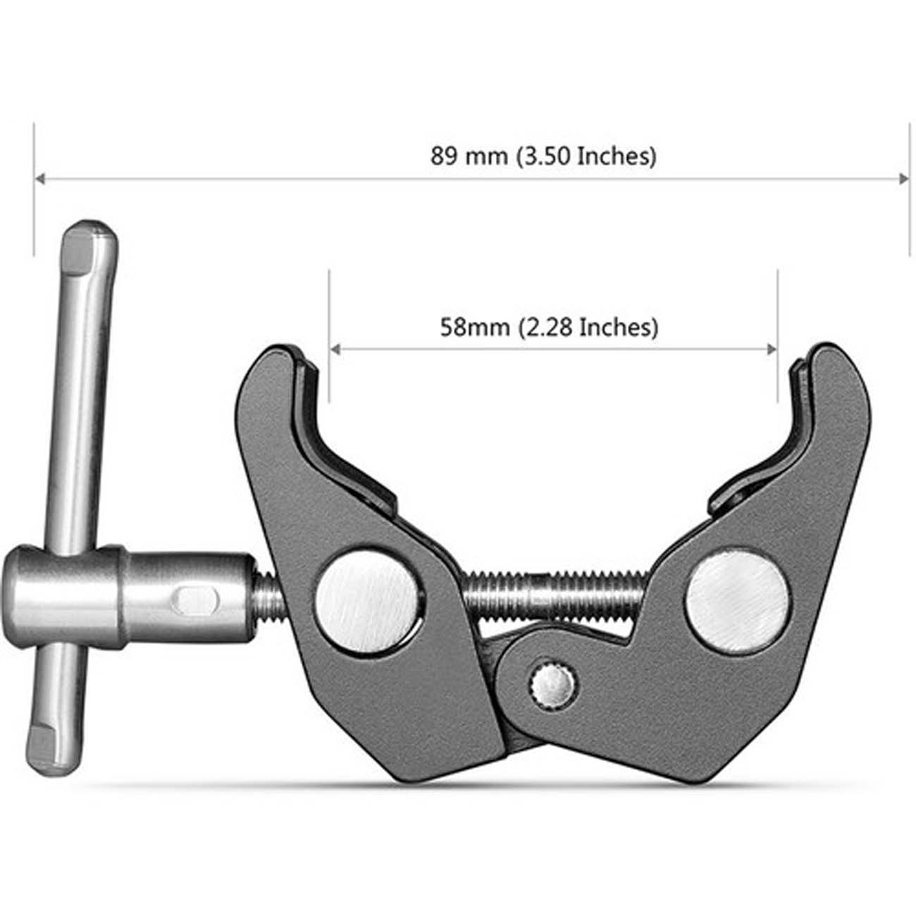 نمای جانبی از گیره نصب تجهیزات اسمال ریگ SmallRig Super Clamp with 1/4"-20 and 3/8"-16 Threads