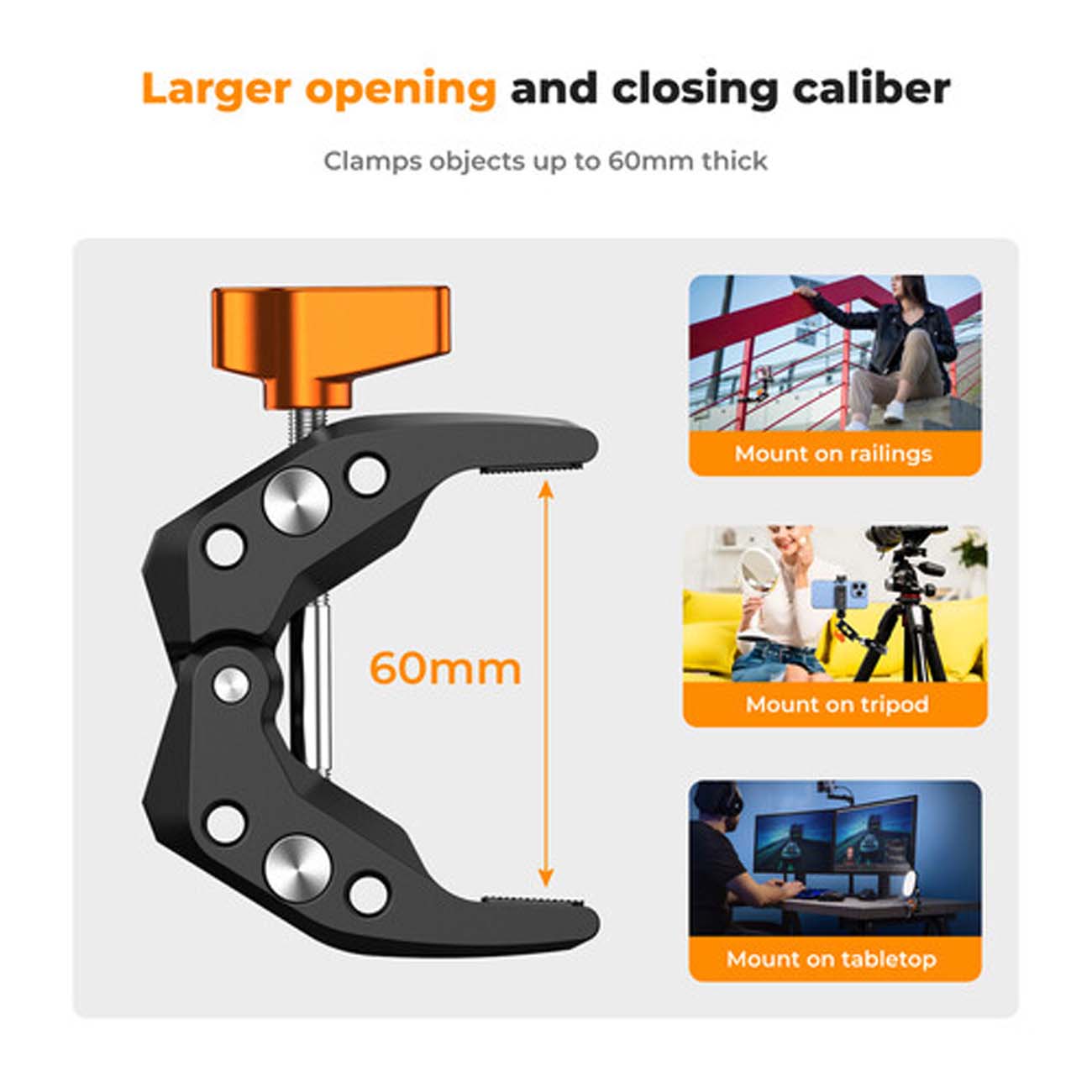 نمای کاربردی گیره سوپر کلمپ کی اند اف K&F Concept Ms15 Super Clamp 2.4