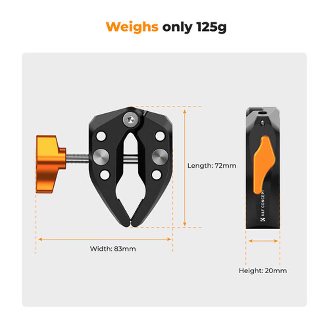 نمای کاربردی از گیره سوپر کلمپ K&F Concept Ms15 Super Clamp 2.4