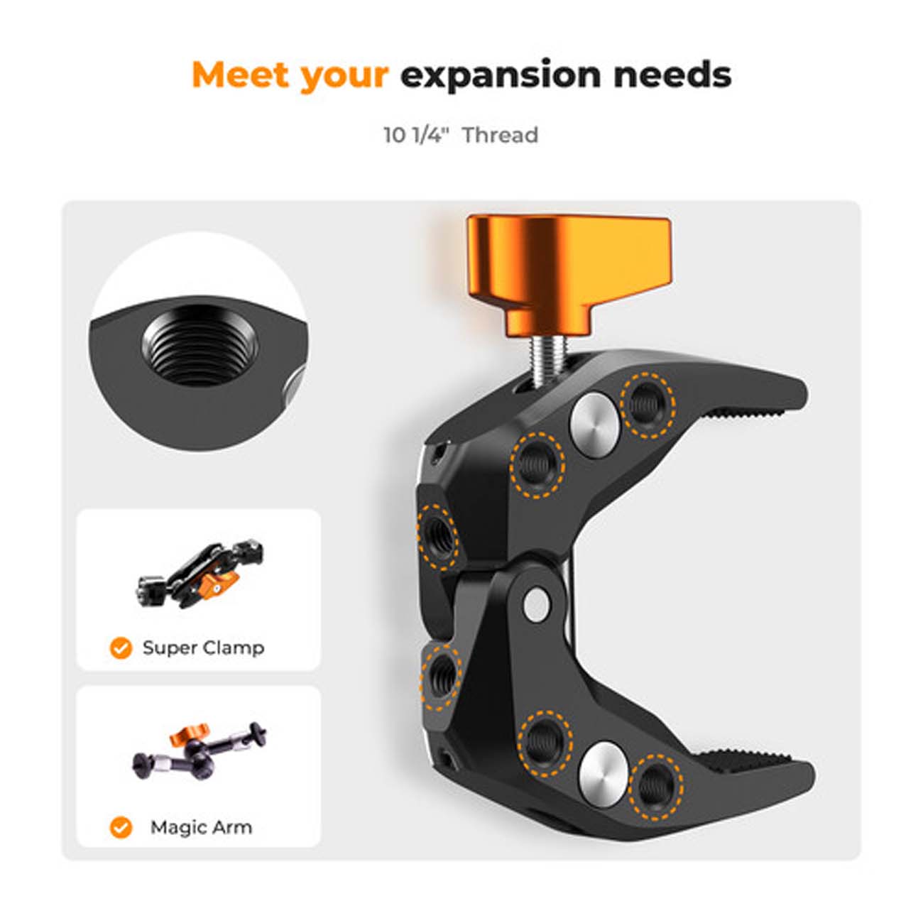 نمای توضیحات سوپر کلمپ K&F Concept Ms15 Super Clamp 2.4