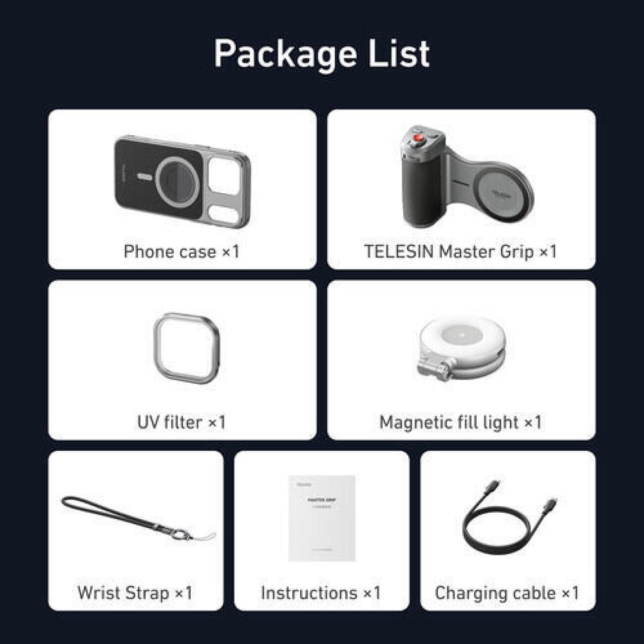 TELESIN iPhone 17 Pro -pro Max Professional Camera Grip and MagSafe Charger
