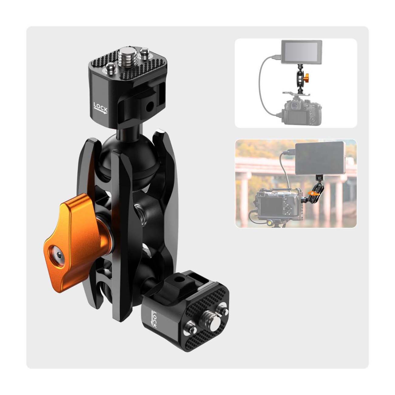 نمای کاربردی بازو نصب تجهیزات عکاسی K&F Concept KF31.082V1 Dual Ball Heads Magic Arm Articulating Ma