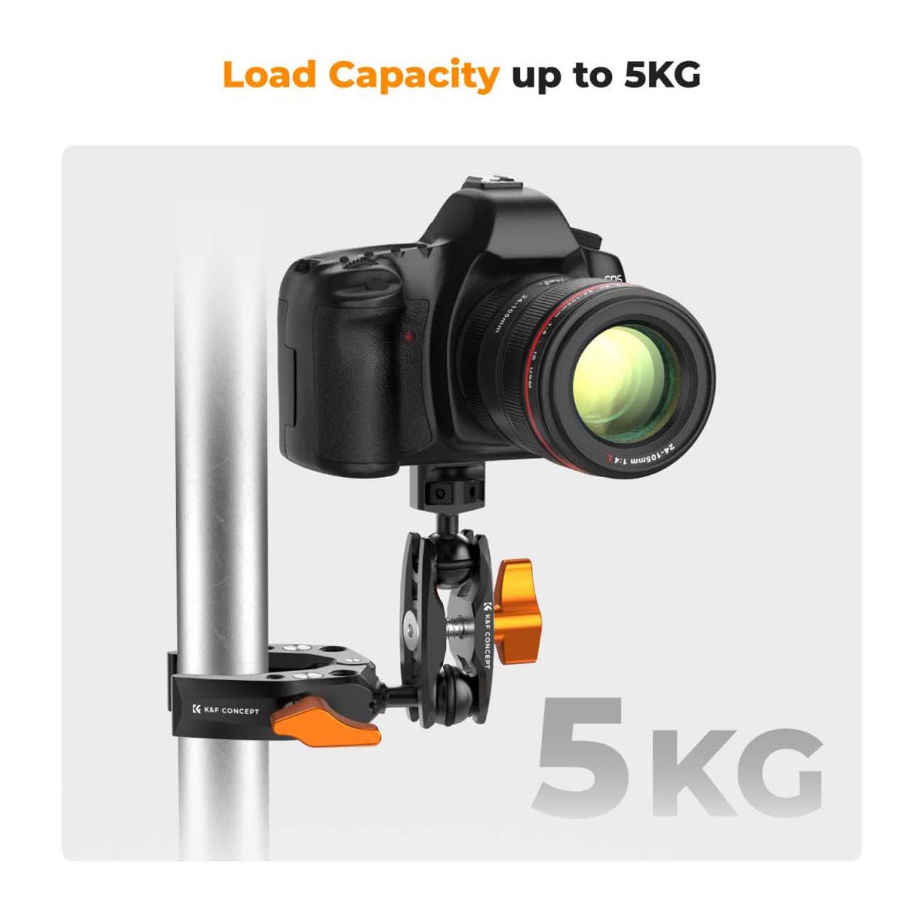 نمای کاربردی بازوی نصب تجهیزات عکاسی K&F Concept KF31.082V1 Dual Ball Heads Magic Arm Articulating M