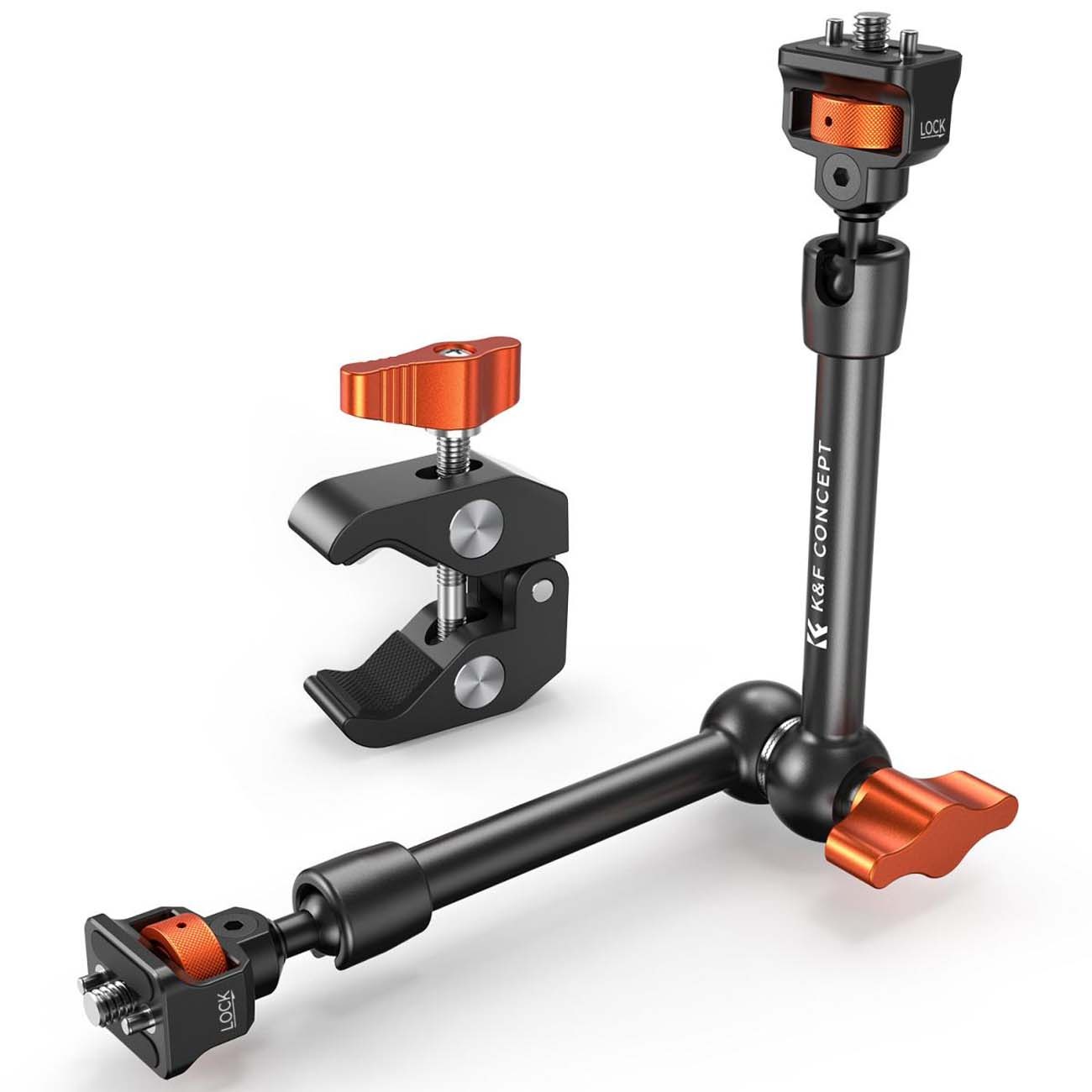 کیت بازوی جادویی و سوپر کلمپ K&F Concept 11-Inch Magic Arm with Super Clamp & ARRI Mount