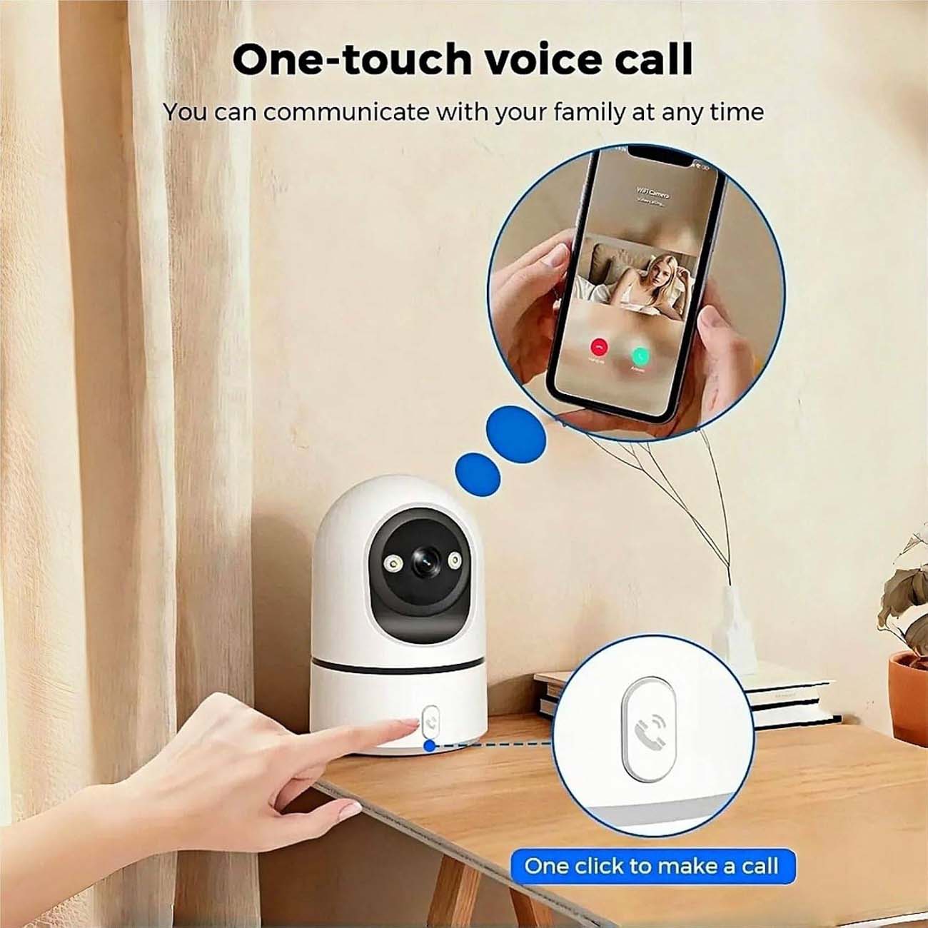 نمای کاربردی دوربین بیبی کم 5MP One-Touch Call Indoor Baby Monitor WiFi PTZ Camera