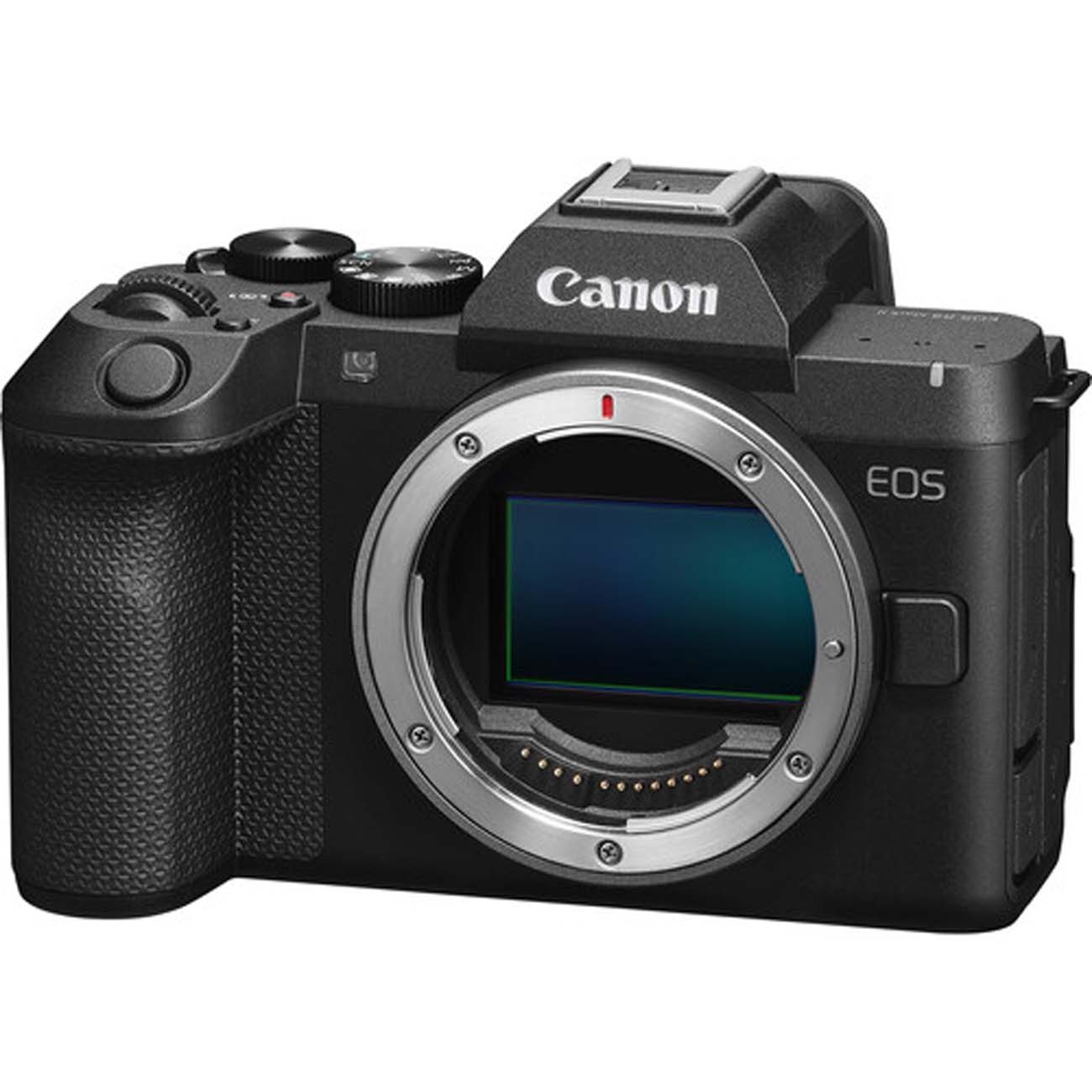 نمای جانبی از بدنه دوربین بدون آینه فول‌فریم کانن Canon EOS R8 Mark II Mirrorless Camera with 24-50m