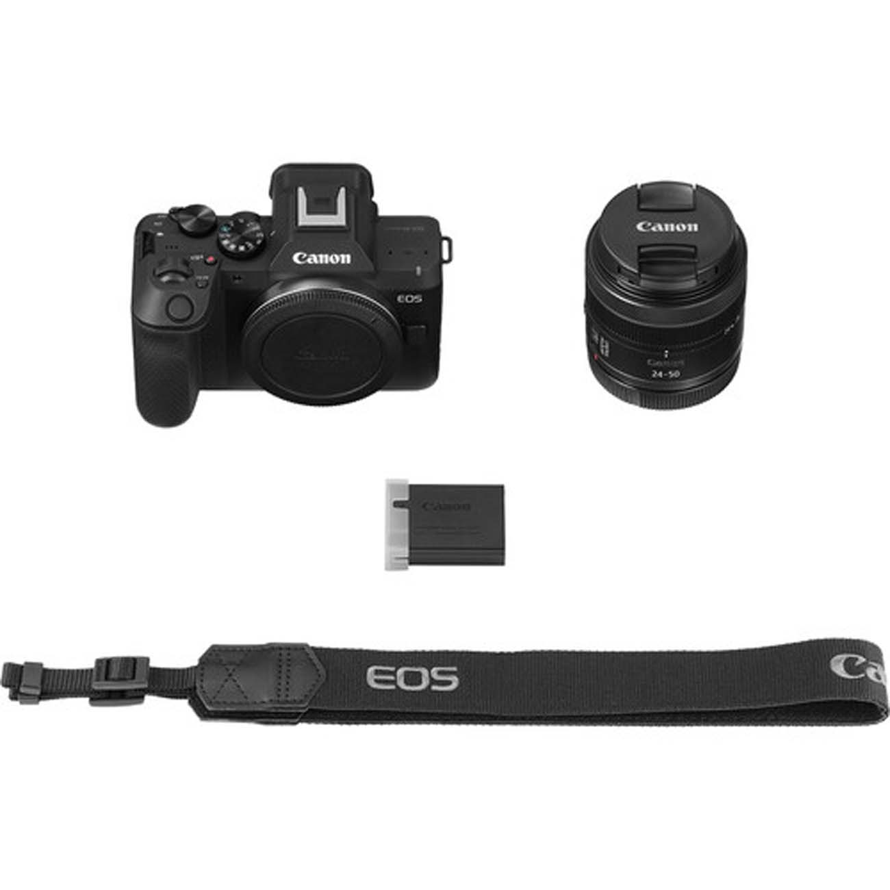 نمای اقلام دوربین بدون آینه فول‌فریم کانن Canon EOS R8 Mark II Mirrorless Camera with 24-50mm f/4.5-