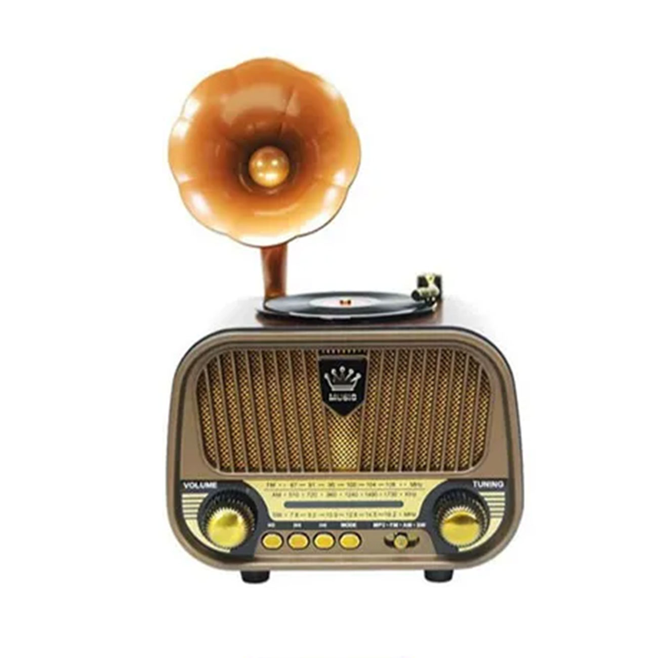 نمای روبه رو رادیو گرامافونی مییر Meier MD-1319BT Retro Gramophone Radio