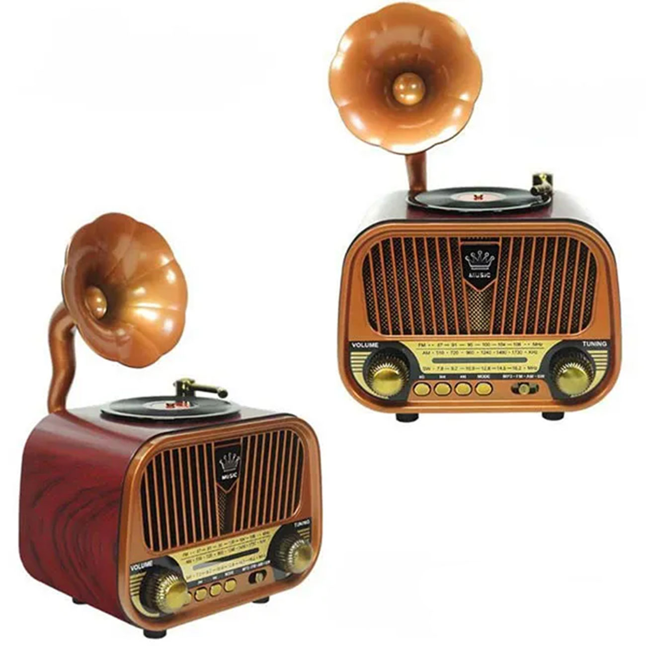 نمای کلی از رادیو گرامافونی مییر Meier MD-1319BT Retro Gramophone Radio