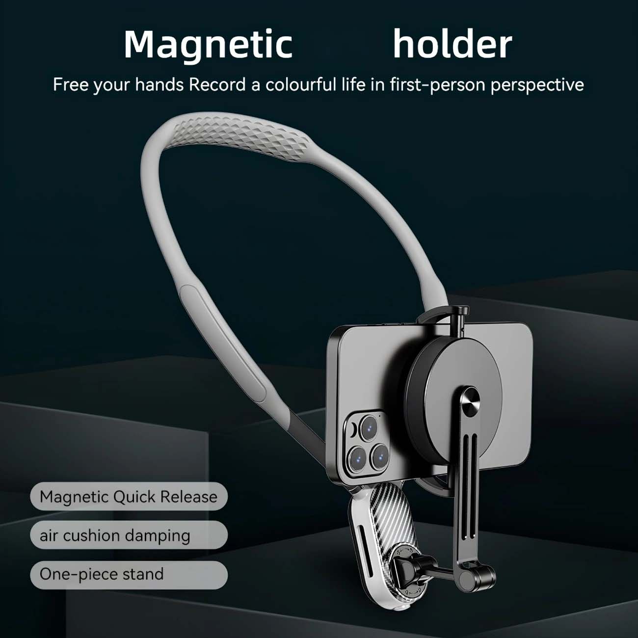 نمای کاربردی هولدر گردنی مگنتی موبایل Magnetic Neck Holder with Phone Clip