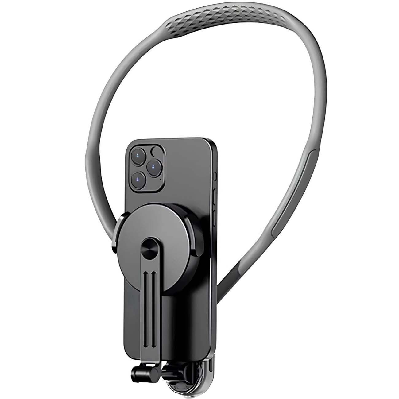 نمای جانبی از هولدر گردنی موبایل Magnetic Neck Holder with Phone Clip